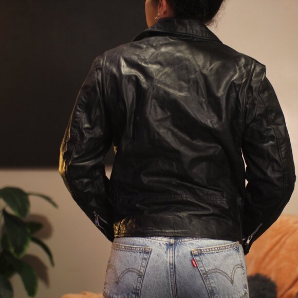 Biker Leather Jacket Phase Black - Picture 4 of 16